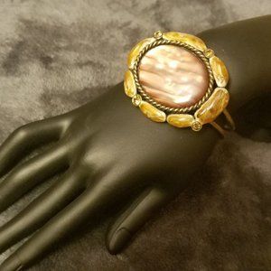 Antique Tiger's eye & yellow topaz bracelet